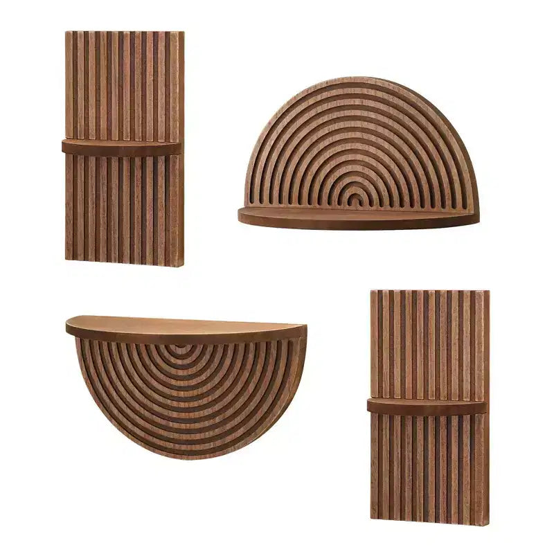 American Art Decor Set of 4 Half Circles Meet Right Angles Shelves