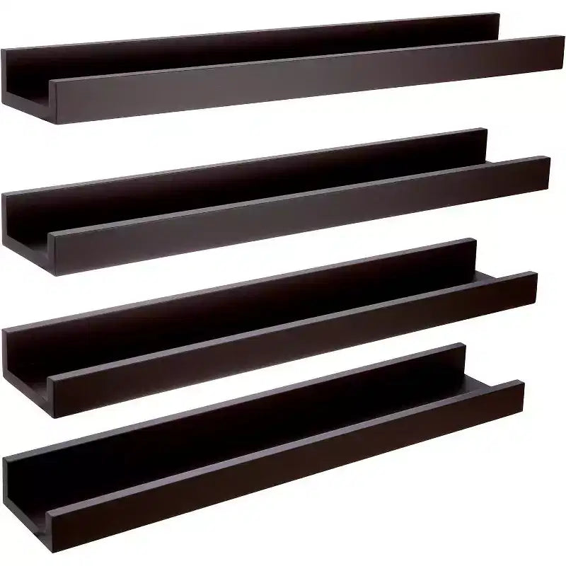 Kiera Grace (Set of 4) 23"x4" Wall Shelves Espresso: MDF Ledge Design, No Assembly, Includes Mounting Hardware
