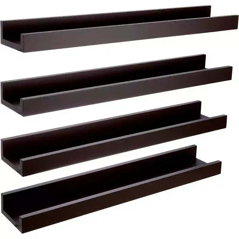 Kiera Grace (Set of 4) 23"x4" Wall Shelves Espresso: MDF Ledge Design, No Assembly, Includes Mounting Hardware