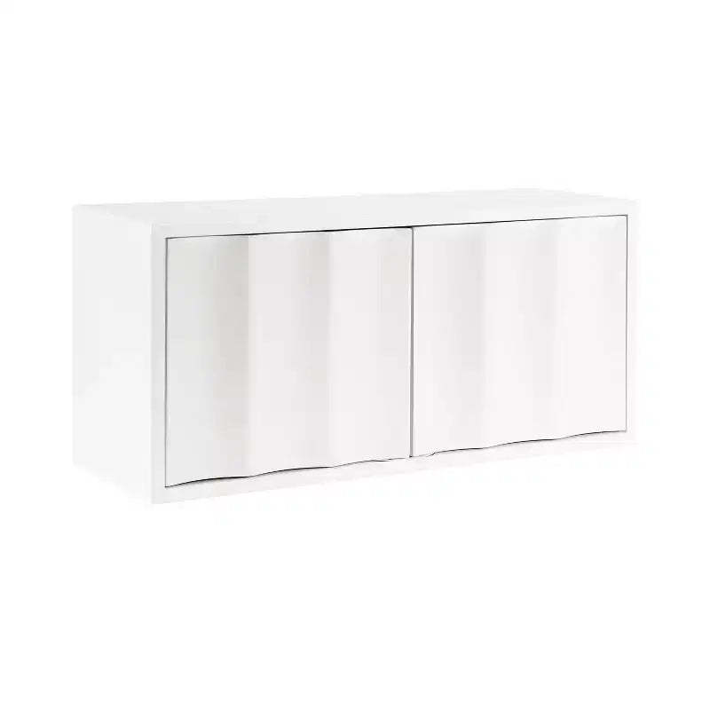 Kate & Laurel All Things Decor 30"x10"x14" Sartell Scallop Wall Cabinet White
