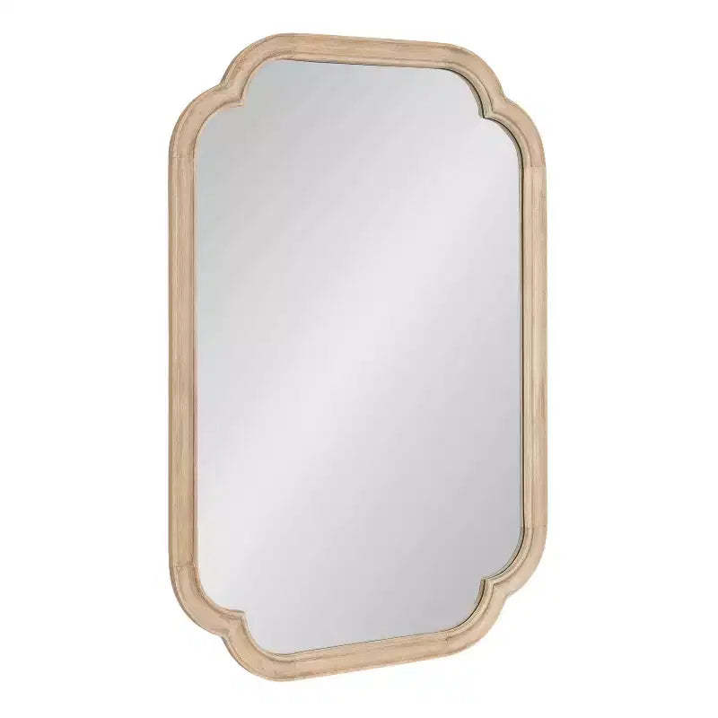 Kate & Laurel All Things Decor 24"X36" Glenby Scallop Wall Mirror Natural