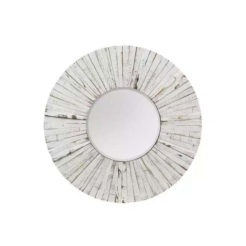 Distressed Modern Farmhouse Wood Wall Mirror White - StyleCraft: Antiqued Glass, Fir & MDF Frame