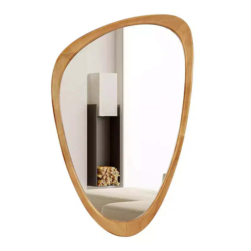 WallBeyond 19.5"x30.5" Cobblestone Wall Mirror Walnut Brown