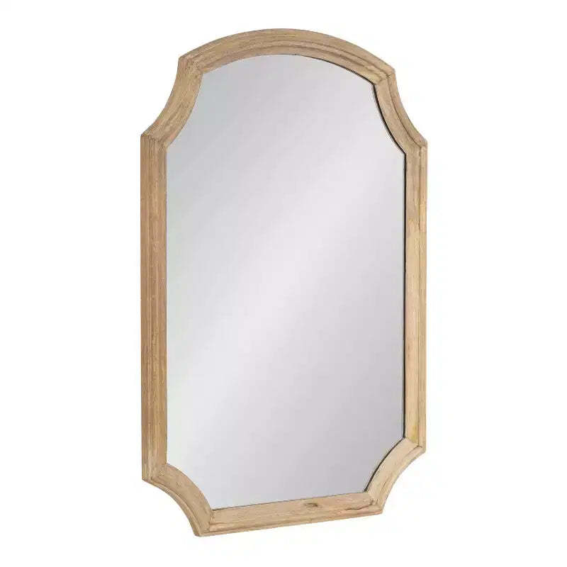 Kate & Laurel All Things Decor 23"x32" Carlow Wood Arched Mirror Natural