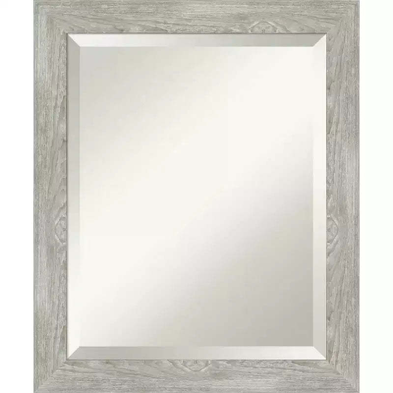 20" x 24" Dove Narrow Framed Wall Mirror Graywash - Amanti Art: Beveled, Polystyrene Frame, No Assembly Required