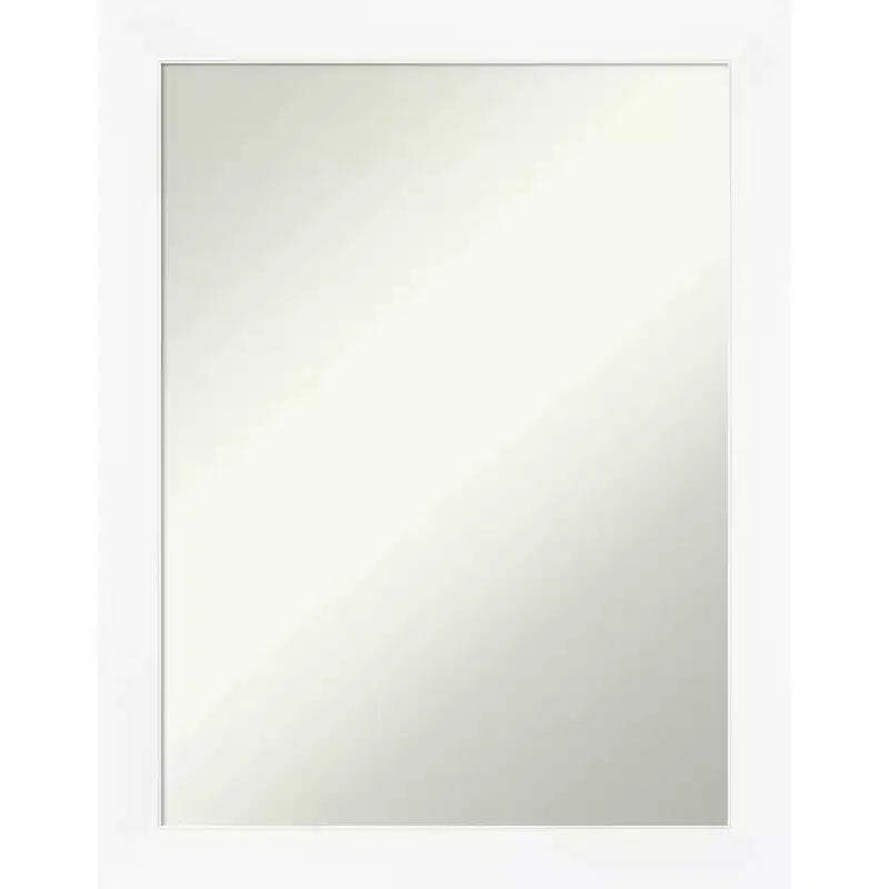 21" x 27" Non-Beveled Cabinet White Narrow Wall Mirror - Amanti Art: Modern Rectangle, Polystyrene Frame