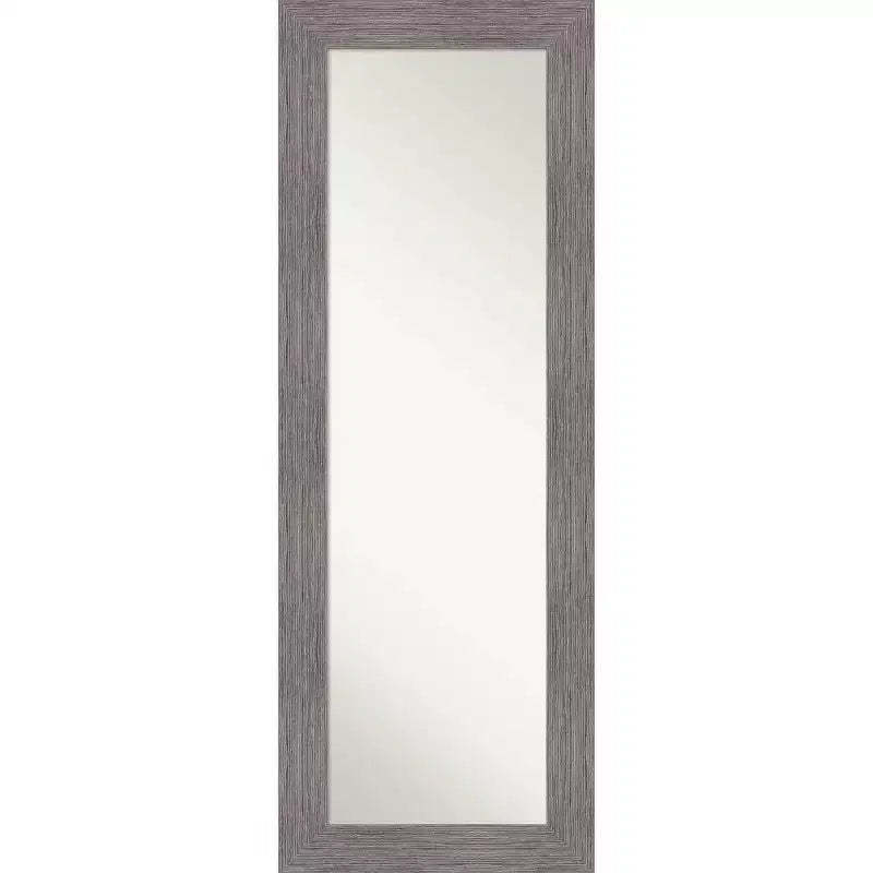 Amanti Art 20" x 54" Non-Beveled Pinstripe Plank Gray Full Length on The Door Mirror : Modern Rectangle, Polystyrene Frame