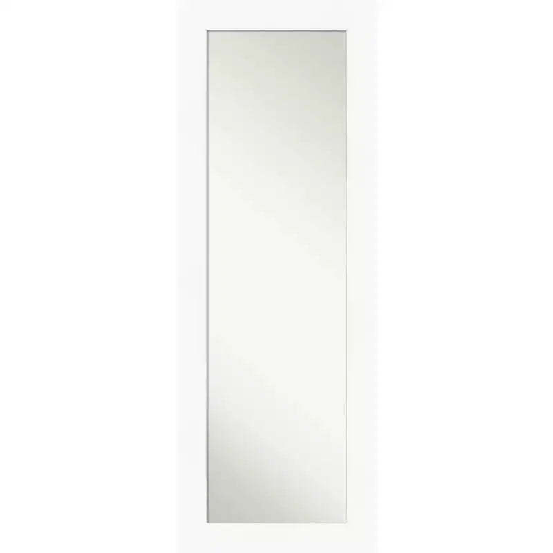 20" x 54" Non-Beveled Cabinet White Full Length on The Door Mirror - Amanti Art: Easy Door/Wall Mount, Polystyrene Frame