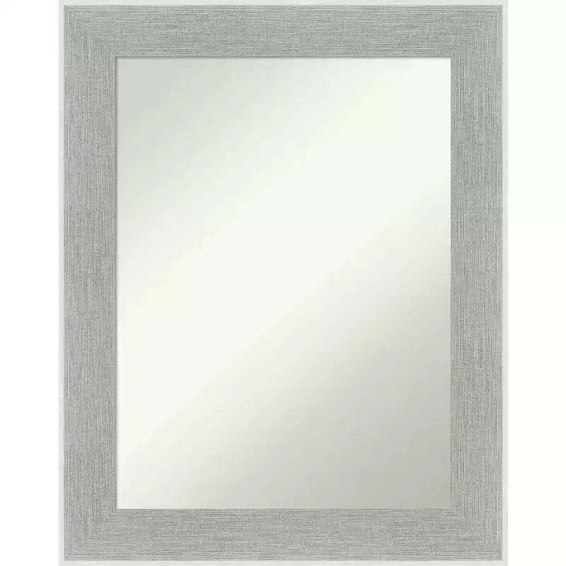 23" x 29" Non-Beveled Glam Linen Gray Wall Mirror - Amanti Art