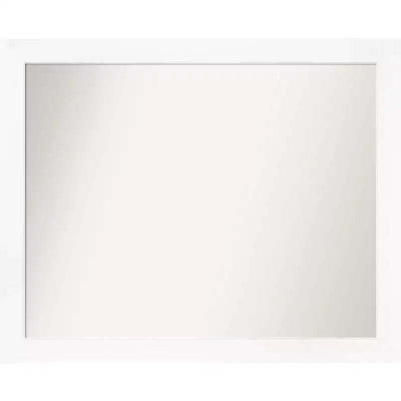 31" x 25" Non-Beveled Cabinet White Narrow Wall Mirror - Amanti Art