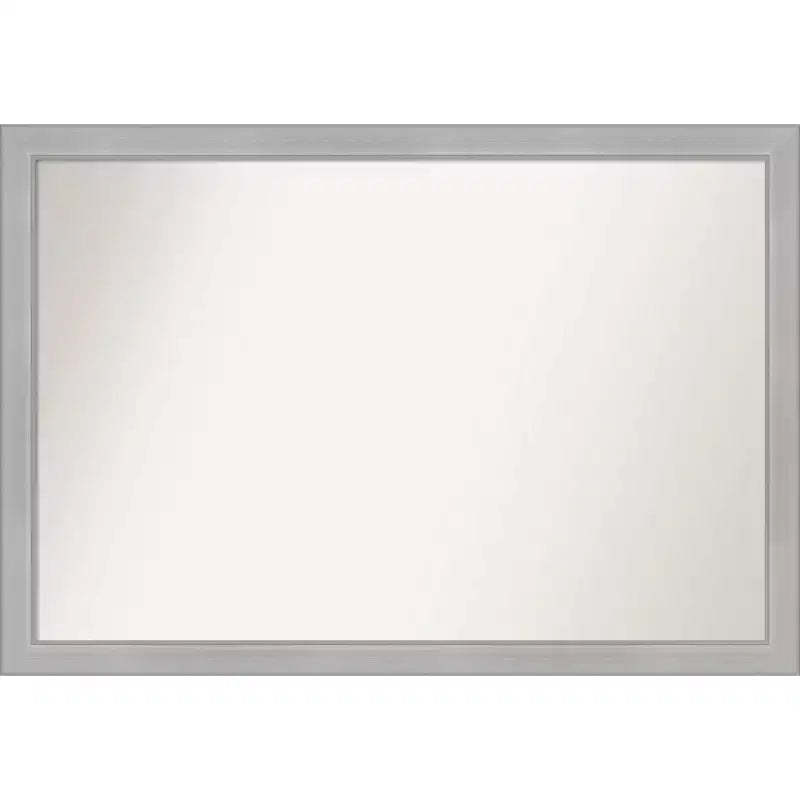 Amanti Art 39" x 27" Non-Beveled Vista Brushed Nickel Narrow Bathroom Wall Mirror: Modern Rectangle, Wall Mount, Includes Hardware