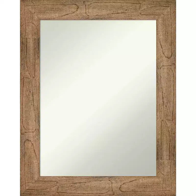 24" x 30" Non-Beveled Owl Brown Wood Wall Mirror - Amanti Art: Modern Rectangular, Includes Mount Hardware