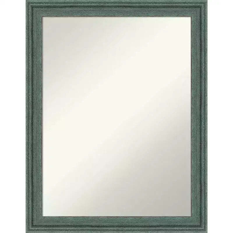 22"x28" Upcycled Wood Wall Mirror for Bathroom Sink, Teal/Gray - Amanti Art: Modern Rectangle, No Assembly