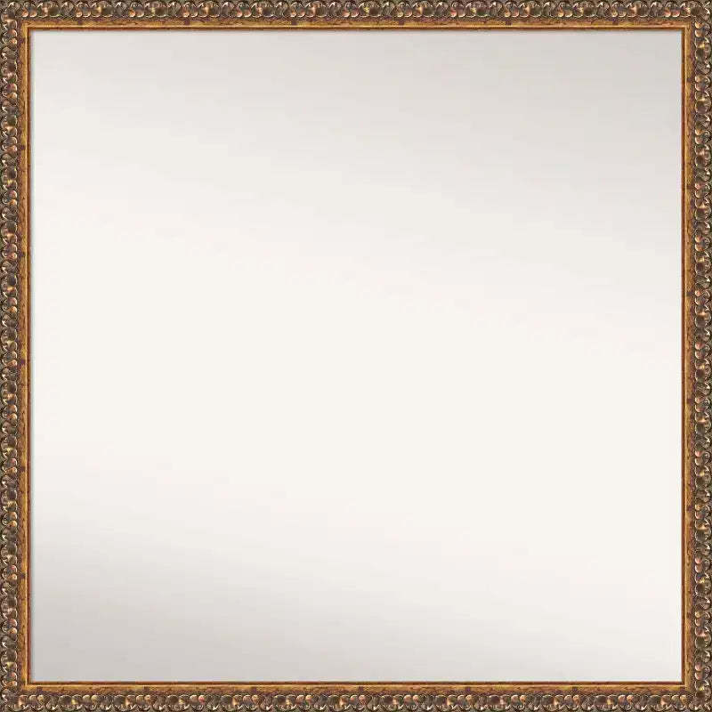 28" x 28" Non-Beveled Antique Bronze Wood Wall Mirror - Amanti Art