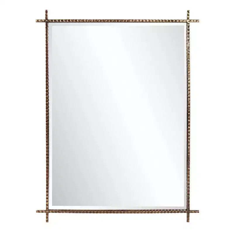 Howard Elliott Allen Andrews Isarno Large Rectangular Decorative Metal Industrial Mirror: 44x34", Iron Frame, No Assembly Required