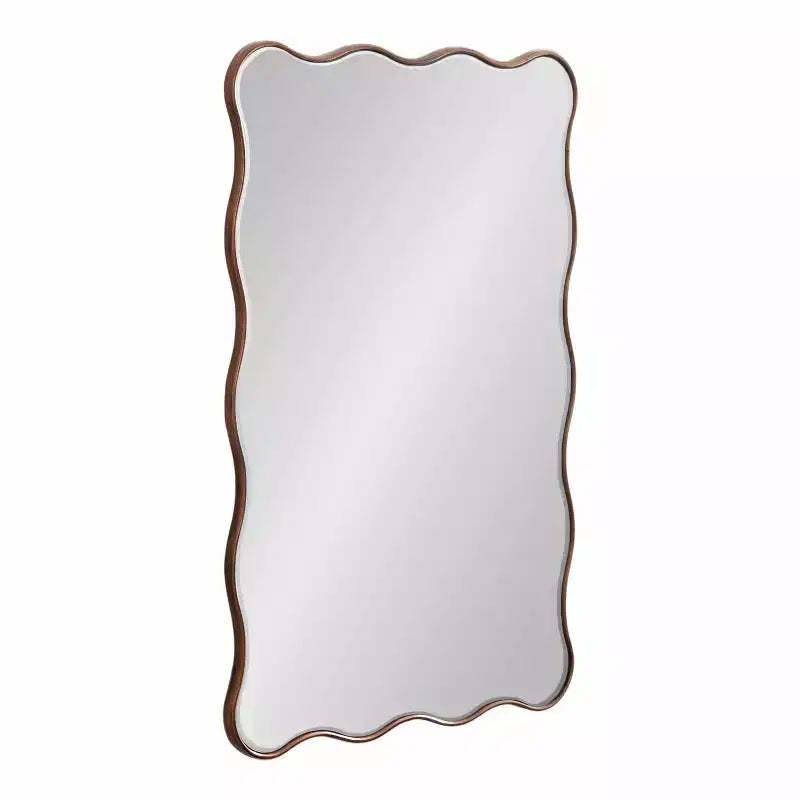 Kate & Laurel All Things Decor 24"X36" Viona Rectangle Scalloped Mirror Bronze