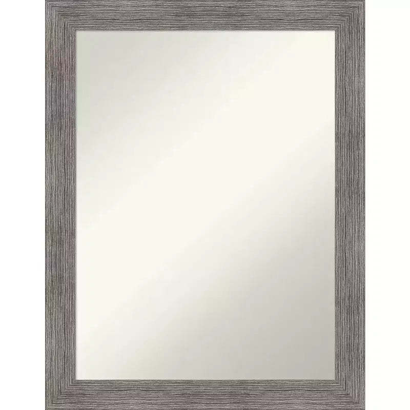 22" x 28" Non-Beveled Pinstripe Plank Narrow Wall Mirror: Modern, Rectangle, Amanti Art