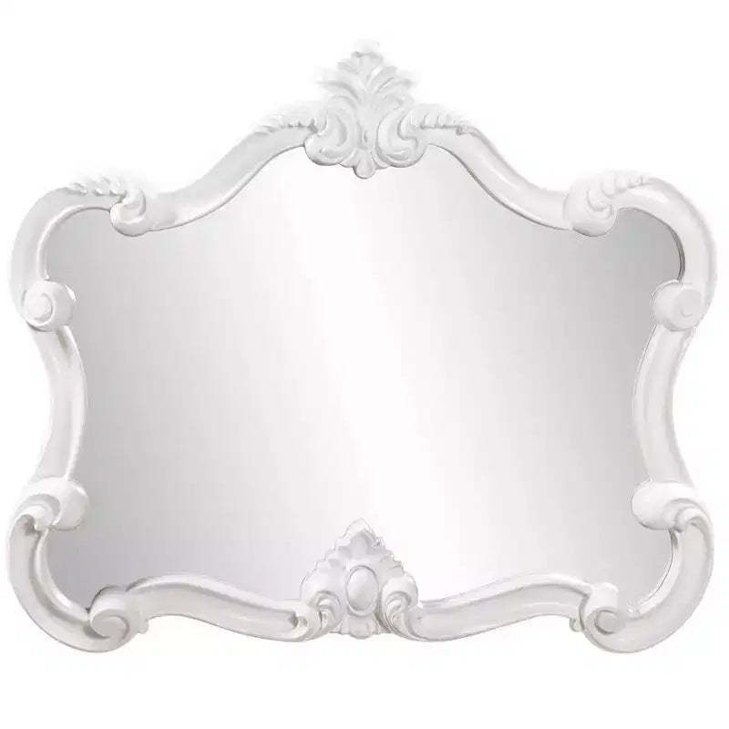 Howard Elliott 28"x32" Veruca Glossy Framed Accent Wall Mirror White: Modern Rectangle, No Assembly Required