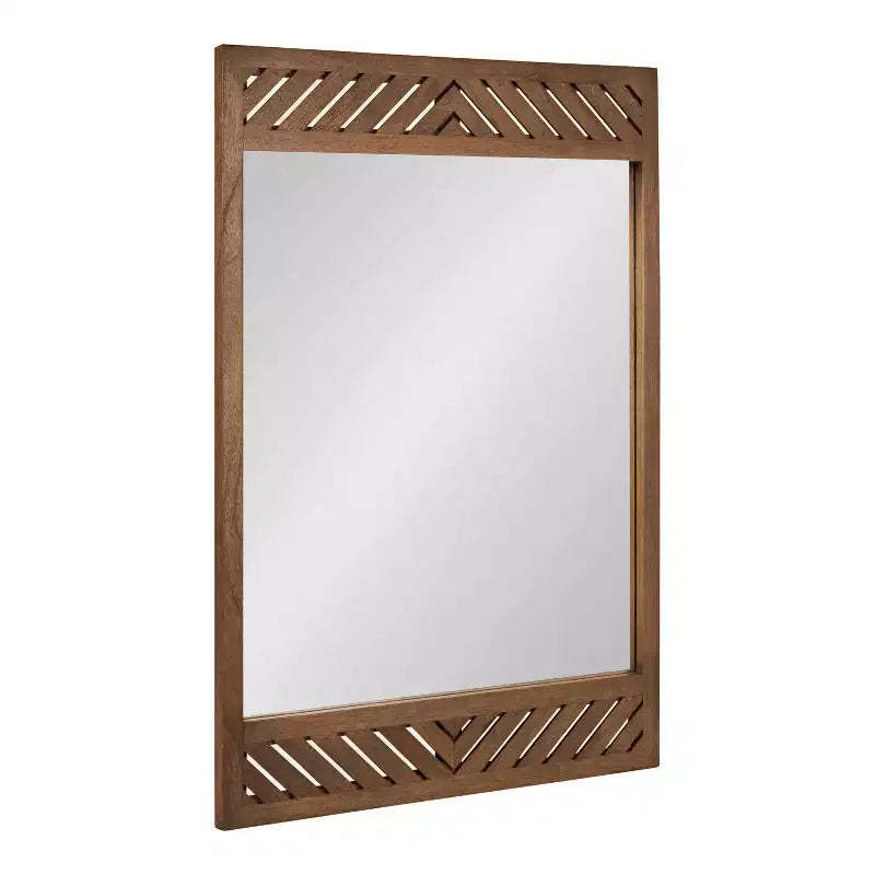 Kate & Laurel All Things Decor 24"x36" Mezzeta Wood Rectangle Wall Mirror Brown