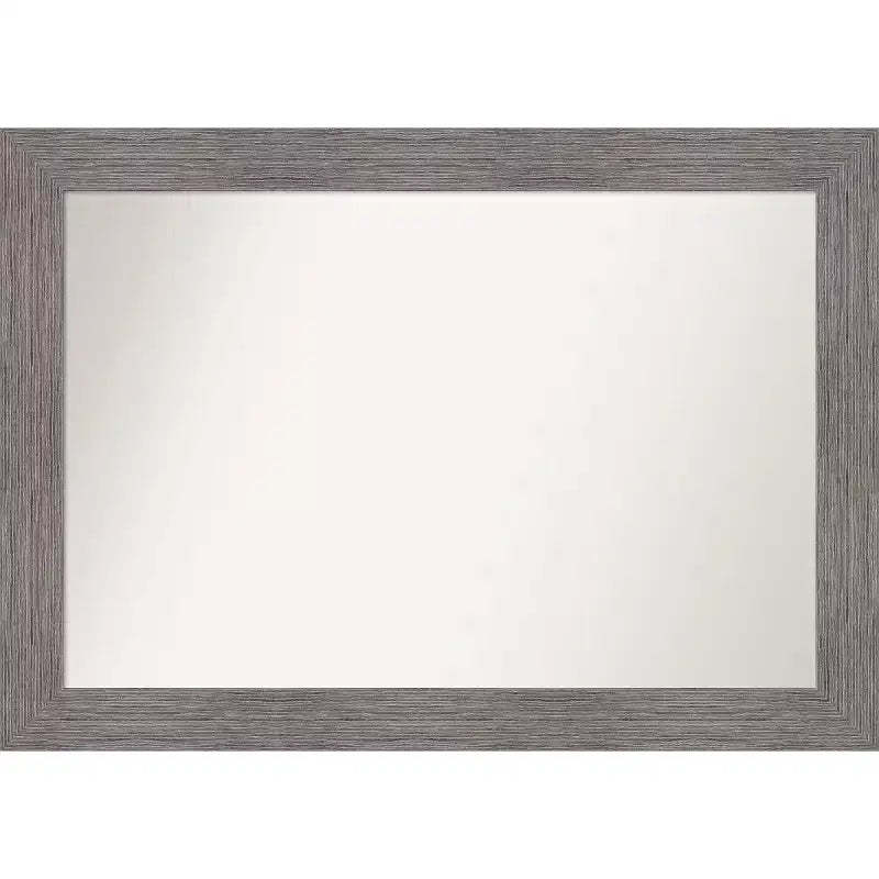 Amanti Art 42"x30" Non-Beveled Pinstripe Plank Gray Wall Mirror: Modern Rectangle, Includes Mounting Hardware