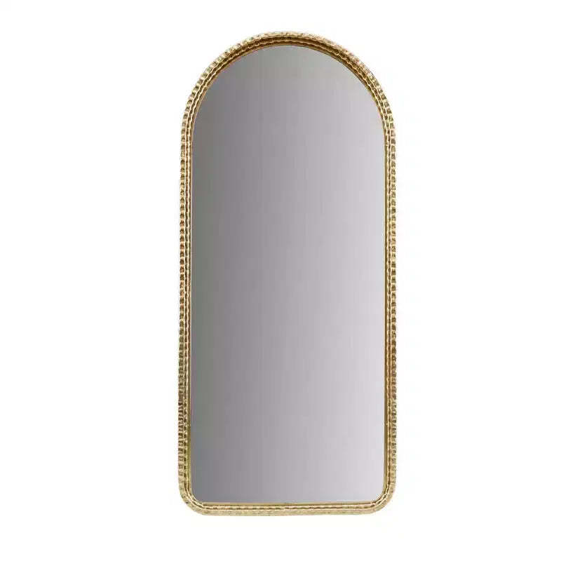 Madison Park 20"x45" Mia Gold Metal Arch Charm Luxury Elegant Wall Mirror: No Assembly, Rectangle, Framed, Wall Mount