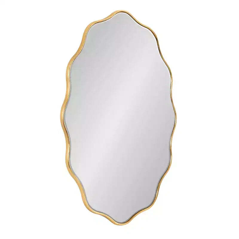 Kate & Laurel All Things Decor 24"x34" Viona Oval Scalloped Mirror Gold