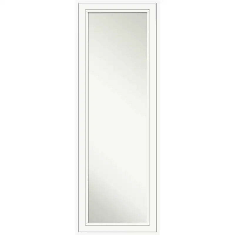 19" x 53" Non-Beveled Craftsman White Wood on The Door Mirror - Amanti Art