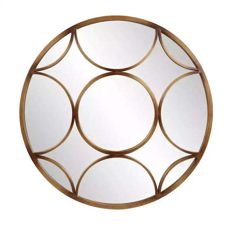 Howard Elliott 32" Round Wall Mirror: European-Inspired, Intricate Detail, No Assembly Required