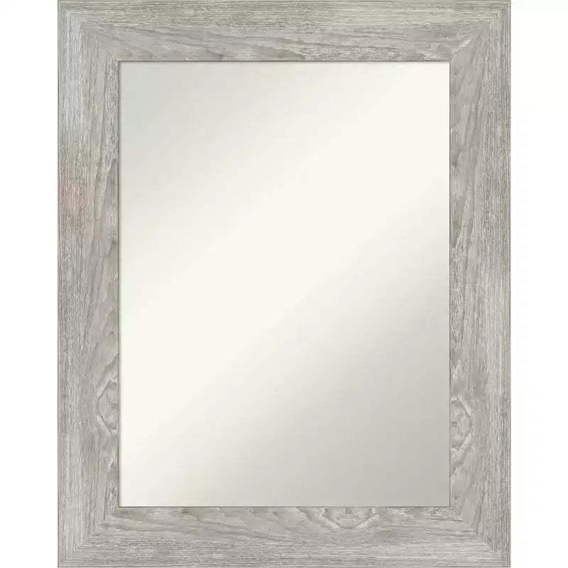 24" x 30" Non-Beveled Dove Gray Wash Wall Mirror - Amanti Art: Modern Rectangular Vanity, Includes Mount Hardware