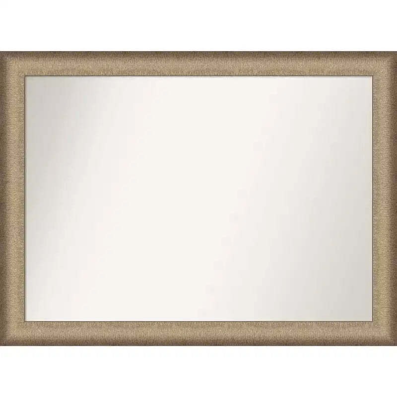 43" x 32" Non-Beveled Elegant Brushed Bronze Wall Mirror - Amanti Art: Polystyrene Frame, Includes Mount Hardware