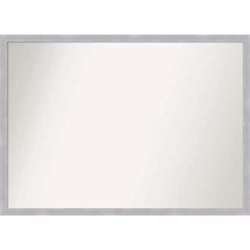 40" x 29" Non-Beveled Grace Brushed Nickel Narrow Wall Mirror - Amanti Art: Modern Rectangle, Polystyrene Frame