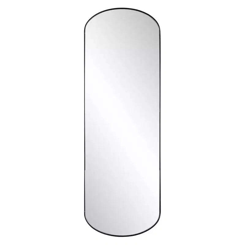 Howard Elliott 42"x14" Stainless Steel Framed Capsule Mirror Brushed Black