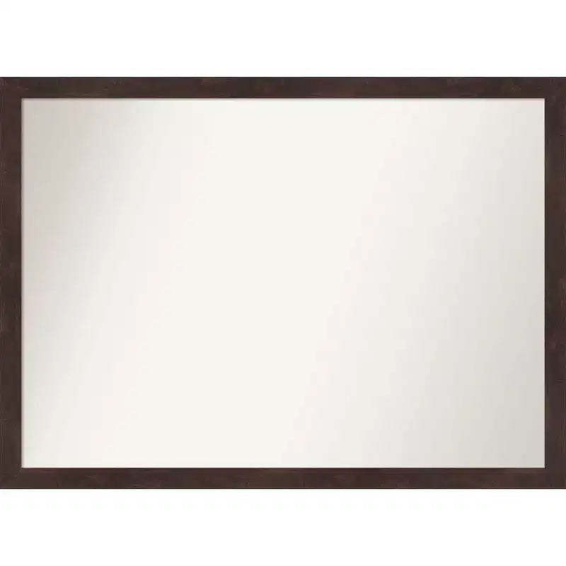 41" x 30" Non-Beveled Fresco Dark Walnut Wood Wall Mirror - Amanti Art