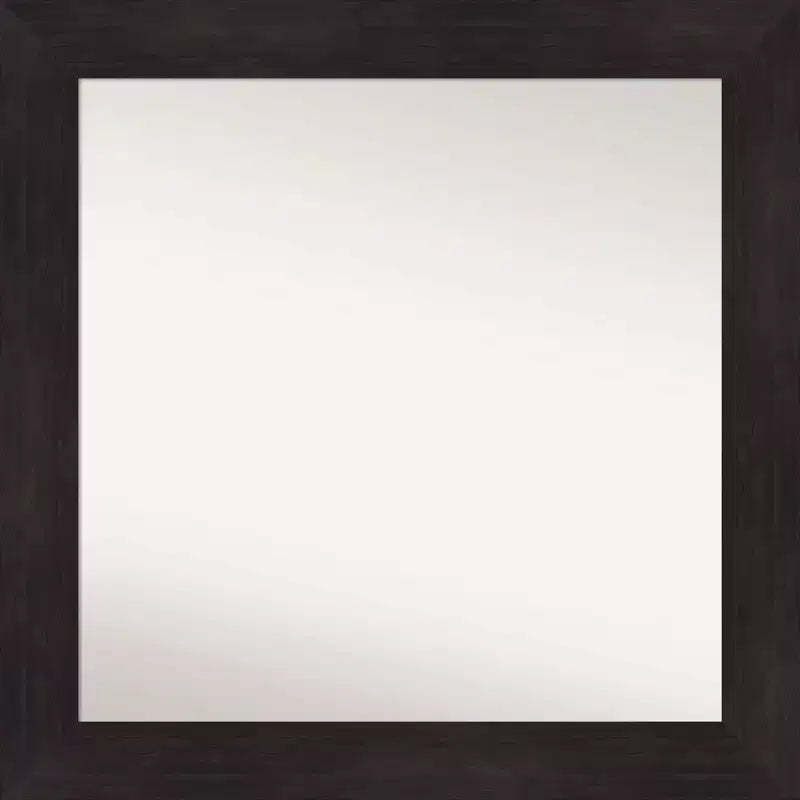 Amanti Art 32" x 32" Non-Beveled Furniture Bathroom Wall Mirror Espresso Brown: Modern Square Polystyrene Frame, Wall Mounted