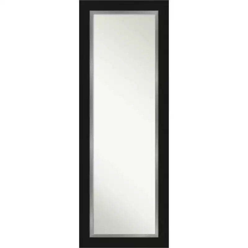 20" x 54" Non-Beveled Eva Black Silver Full Length on The Door Mirror - Amanti Art: Over-the-Door Hanging
