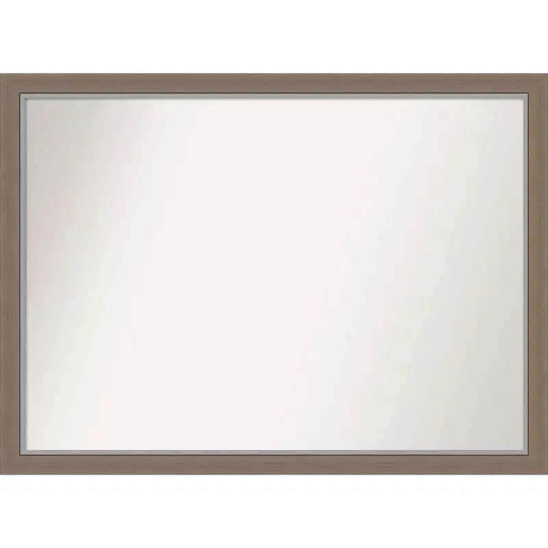 41" x 30" Non-Beveled Eva Narrow Bathroom Wall Mirror Brown - Amanti Art: Rectangle, Polystyrene Frame, Wall Mounted