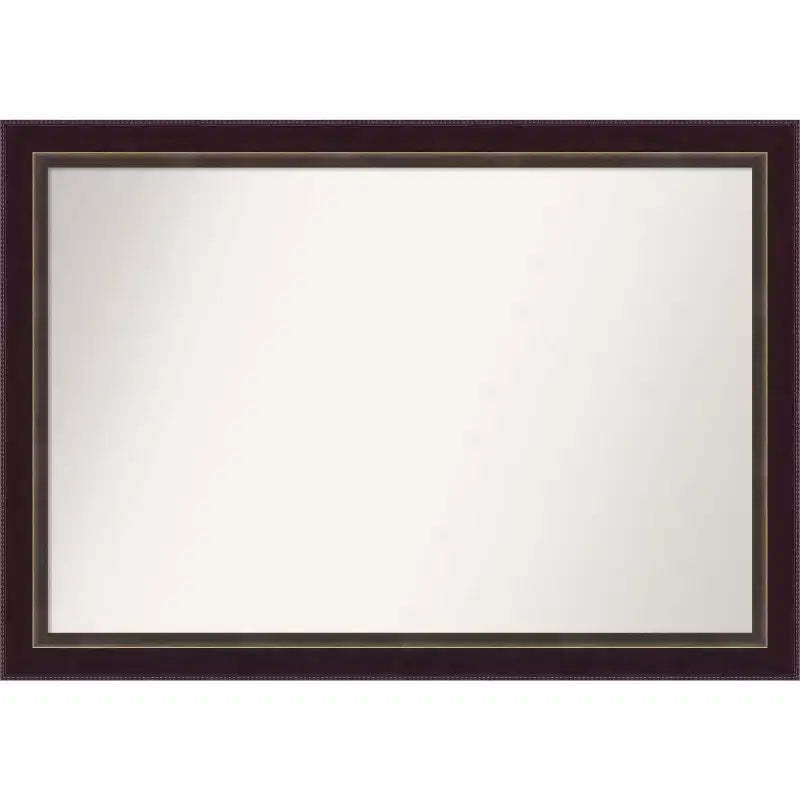 40" x 28" Non-Beveled Signore Bronze Wood Bathroom Wall Mirror - Amanti Art: Includes Mounting Hardware, Wall Mount