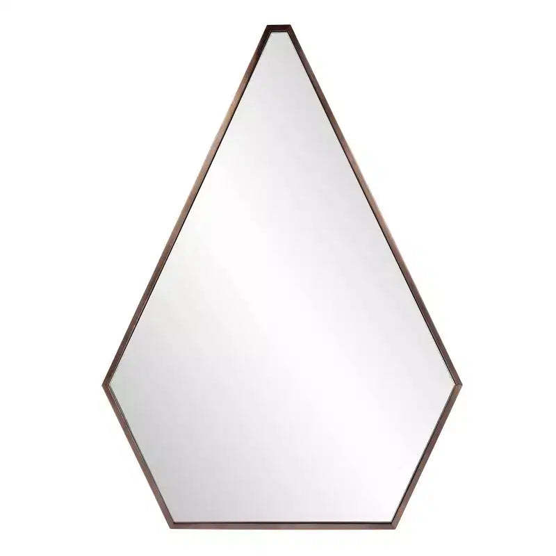 Howard Elliott 33"x24" 5 Sided Triangular Stainless Steel Framed Wall Mirror