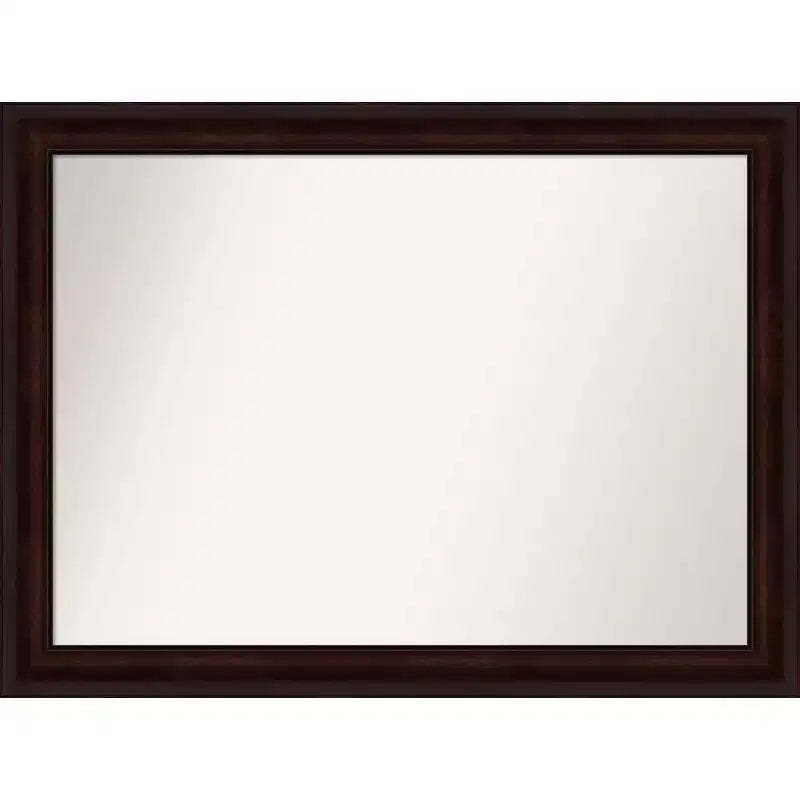 43" x 32" Non-Beveled Wall Mirror Coffee Bean Brown - Amanti Art: Modern Rectangular, Wall Mount