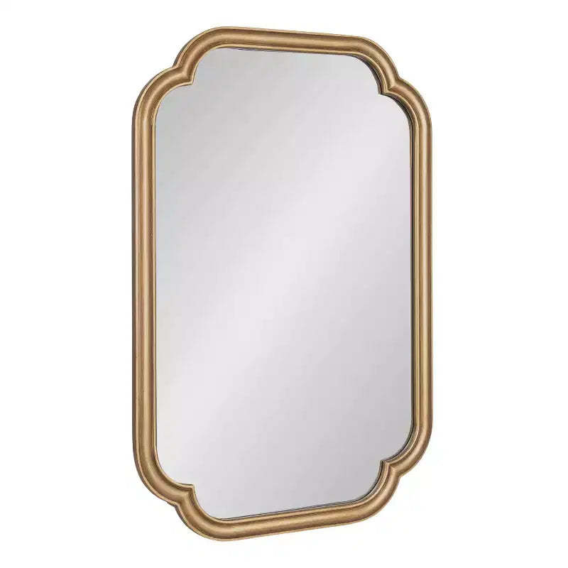 Kate & Laurel All Things Decor 24"X36" Glenby Scallop Wall Mirror Gold
