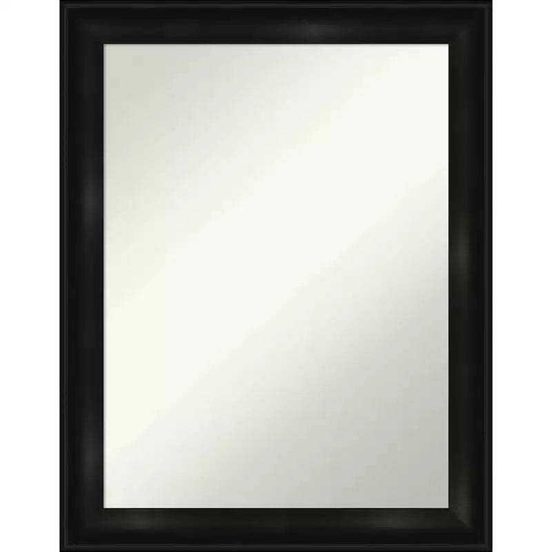22" x 28" Non-Beveled Grand Black Narrow Wall Mirror - Amanti Art: Modern Rectangle, Polystyrene Frame, Wall Mounted