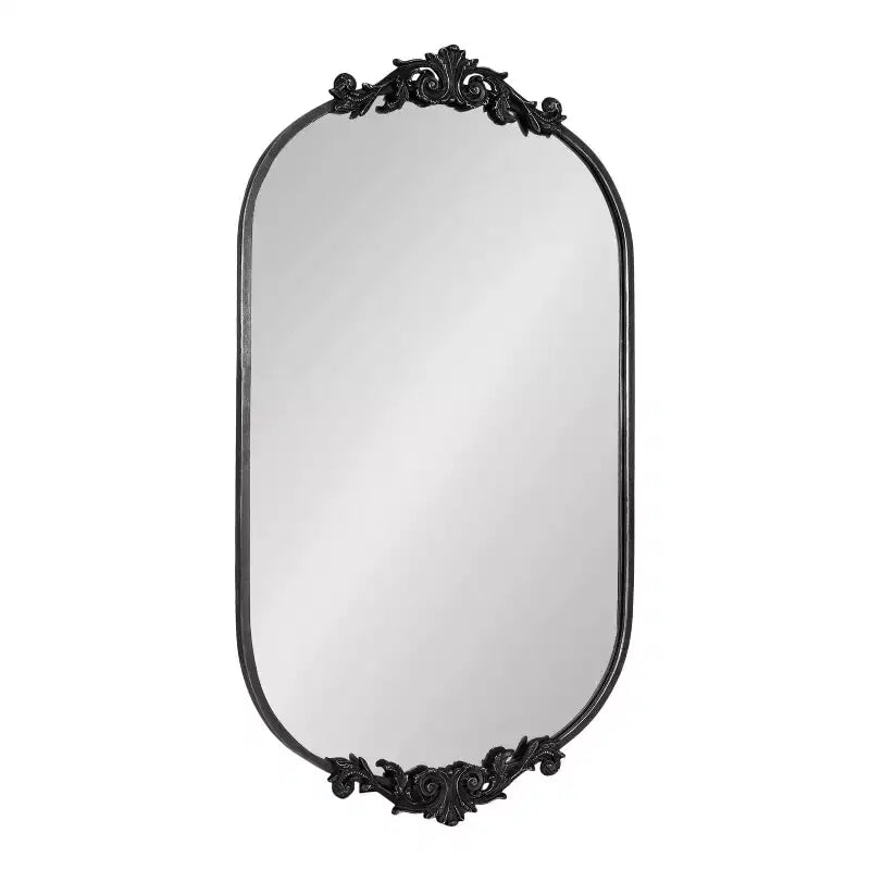 Kate & Laurel All Things Decor 24"x41" Arendahl Capsule Wall Mirror Black