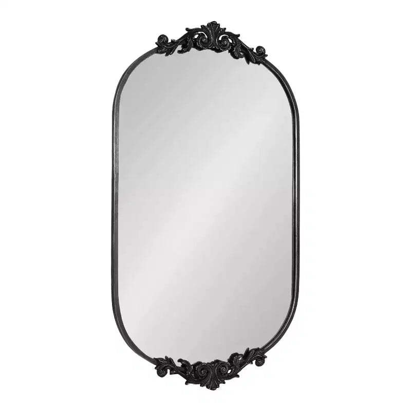 Kate & Laurel All Things Decor 24"x41" Arendahl Capsule Wall Mirror Black