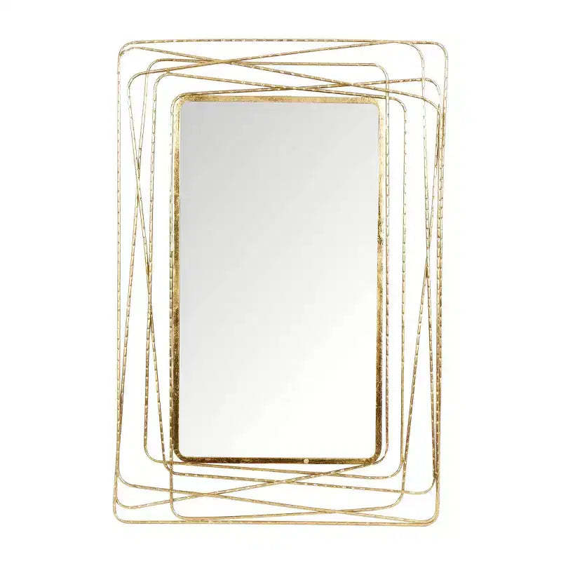 Metal Wall Mirror with Thin Metal Rectangle Frame Gold - Olivia & May: Contemporary Style, 46.88" H x 31.25" W, No Assembly Required