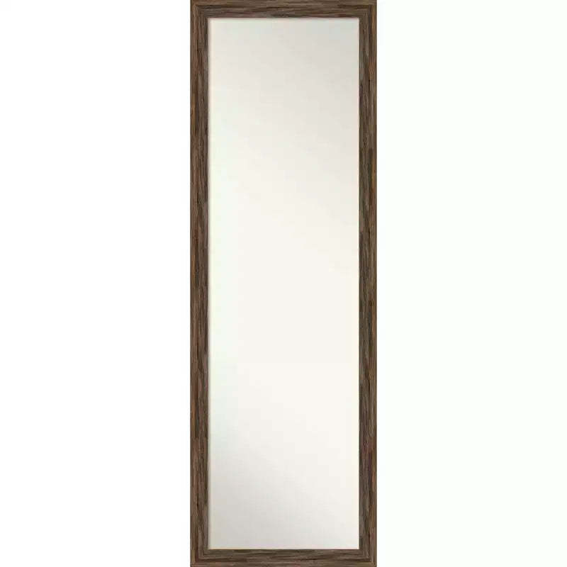 17" x 51" Regis Narrow Framed Full Length Mirror, Light Brown - Amanti Art: Door/Wall Mount, Wood Frame