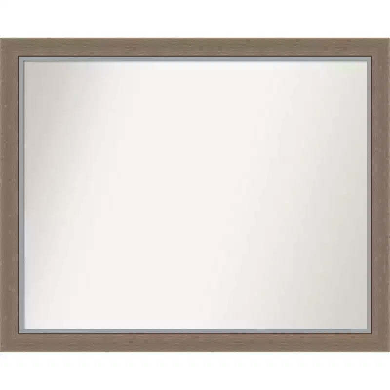 31" x 25" Non-Beveled Eva Brown Narrow Wall Mirror - Amanti Art