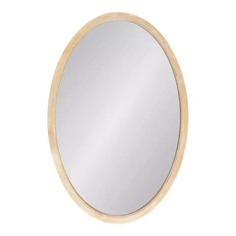 Kate & Laurel All Things Decor 24"x36" Hogan Oval Framed Mirror Natural
