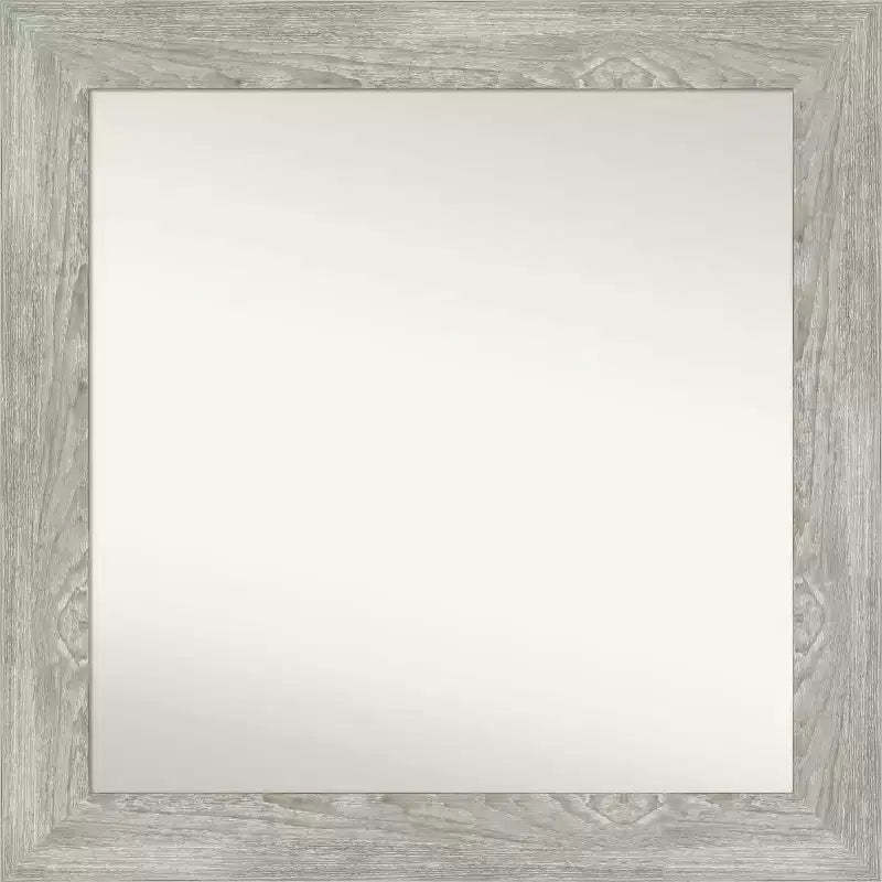 32" x 32" Non-Beveled Dove Gray Wash Wall Mirror - Amanti Art