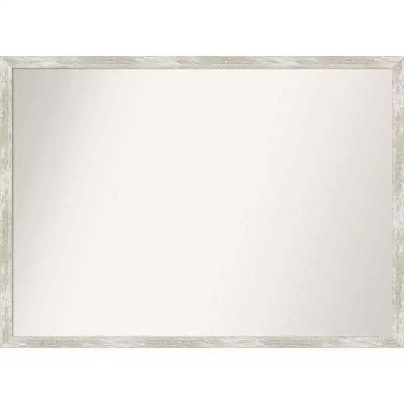 40" x 29" Non-Beveled Crackled Metallic Narrow Wall Mirror - Amanti Art: Polystyrene Frame, Includes Mount Hardware