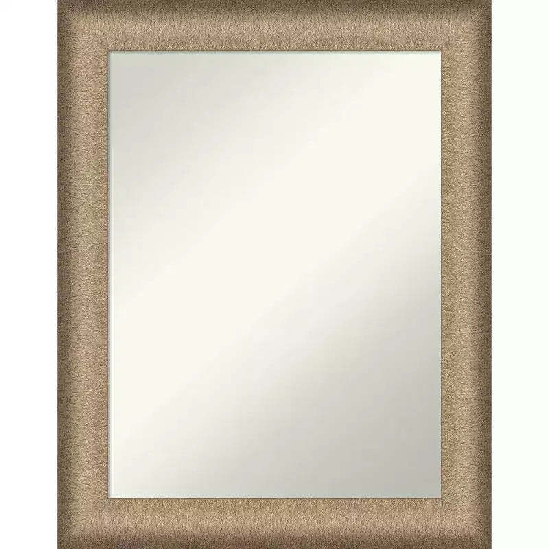 23" x 29" Elegant Brushed Bronze Wall Mirror - Amanti Art: Rectangle, Modern Decor